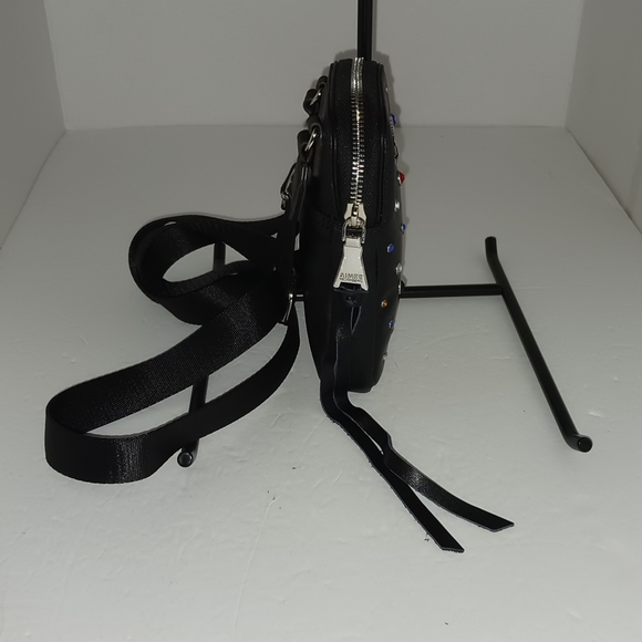 Aimee Kestenberg Black Leather Jeweled Crossbody Bag - Picture 6 of 8